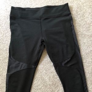 Fabletics 3/4 Leggings with Shiny Fabric Legs